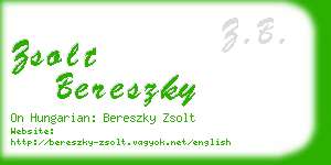 zsolt bereszky business card